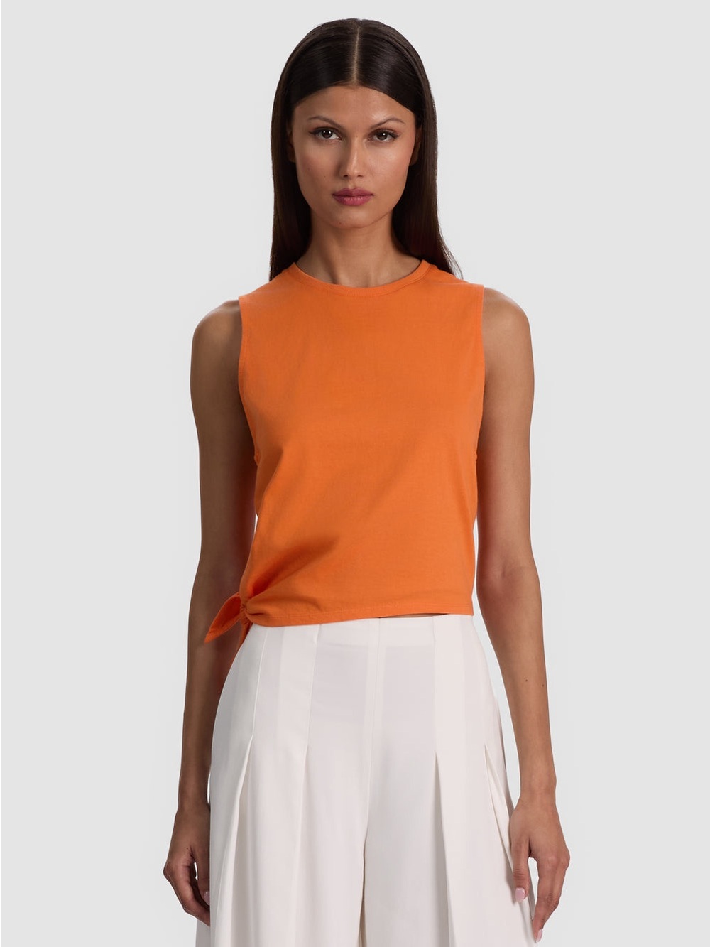 Alice + Olivia Johnnie Side Tie Tank Top Orange